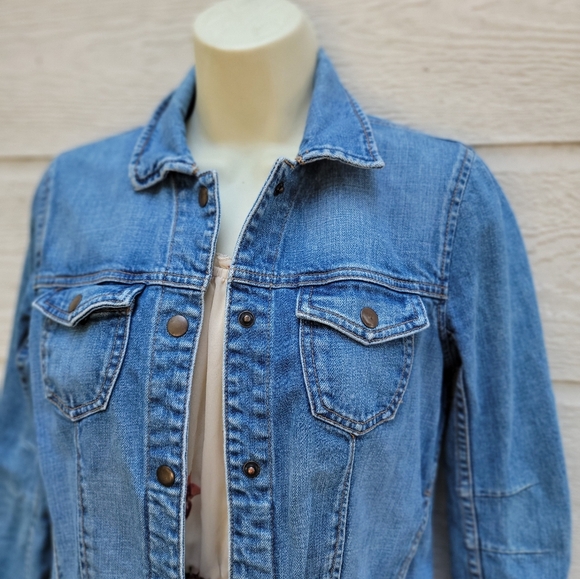 Free People jean jacket size S Color blue - Picture 7 of 11